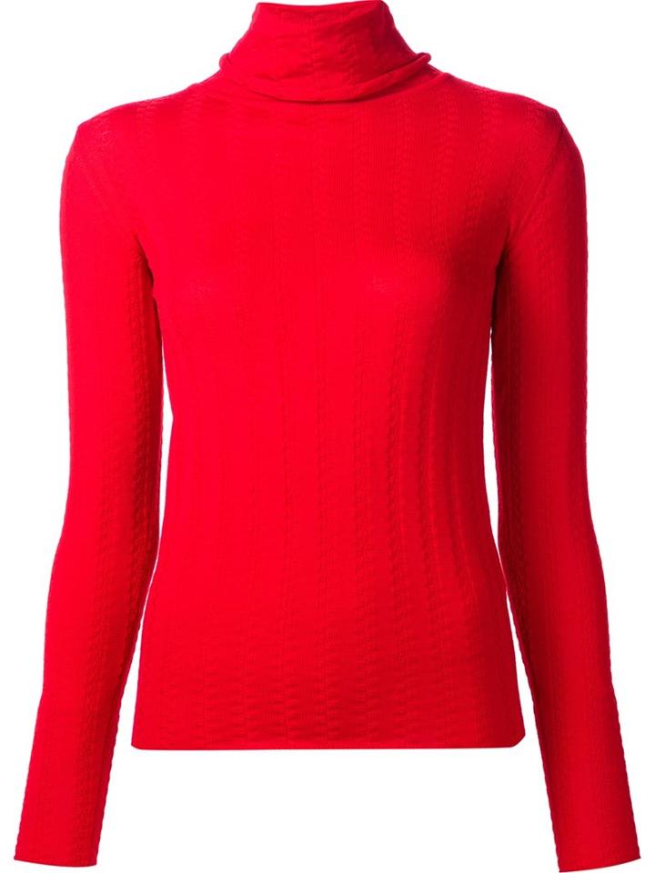 Creatures Of The Wind 'kivi' Turtleneck Jumper, Women's, Size: Small, Red, Virgin Wool