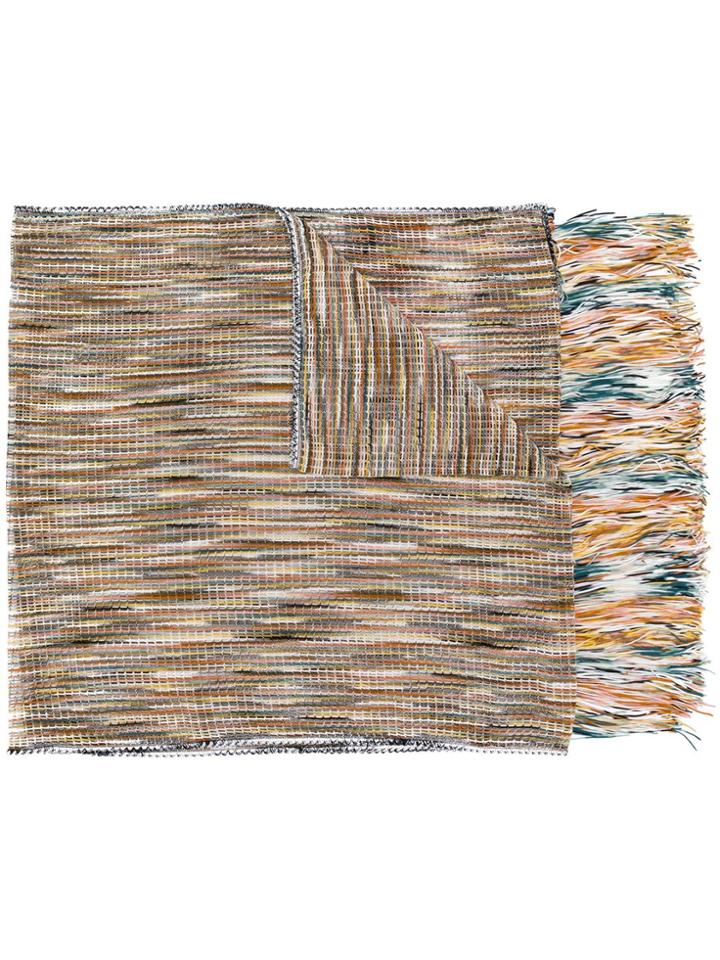 Missoni Tassel Crochet Style Scarf - Neutrals