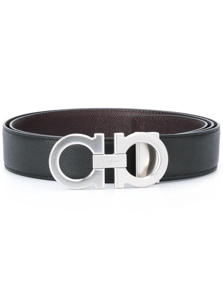 Salvatore Ferragamo 'gancini' Belt, Men's, Size: 115, Black, Calf Leather