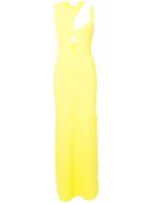 Esteban Cortazar Long Cut-detail Dress - Yellow & Orange