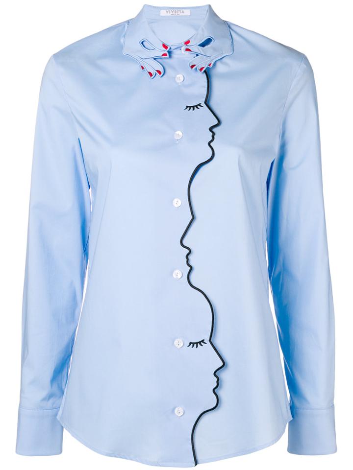 Vivetta Embroidered Portrait Shirt - Blue