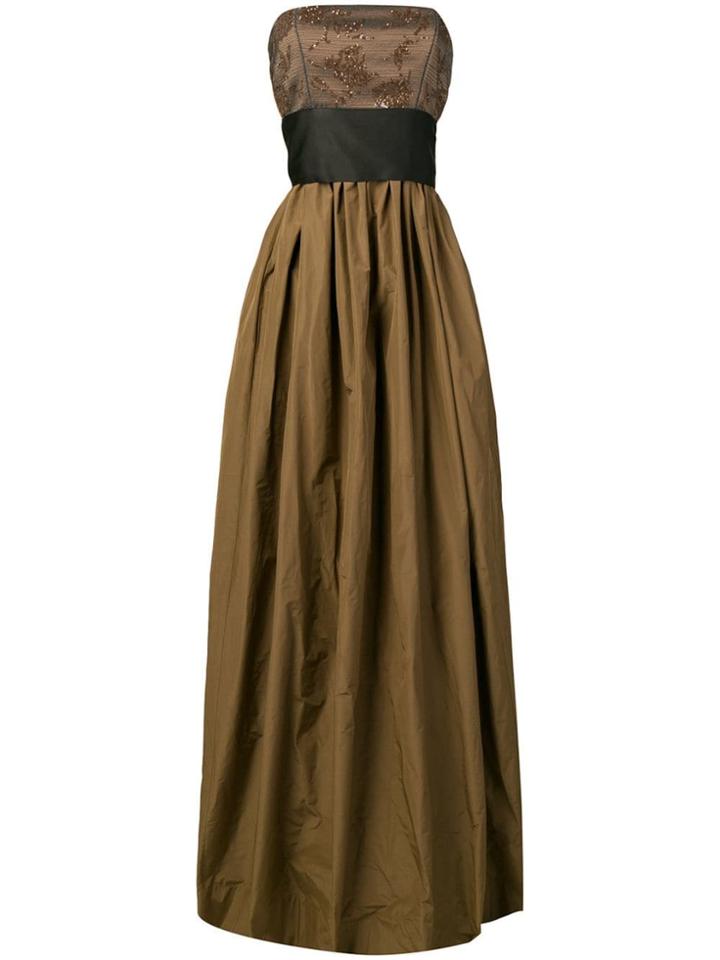 Brunello Cucinelli Strapless Evening Gown - Brown