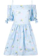 Vivetta Off Shoulder Floral Print Dress - Blue