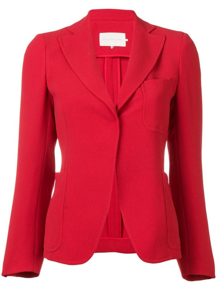 L'autre Chose Fitted Button Up Blazer - Red