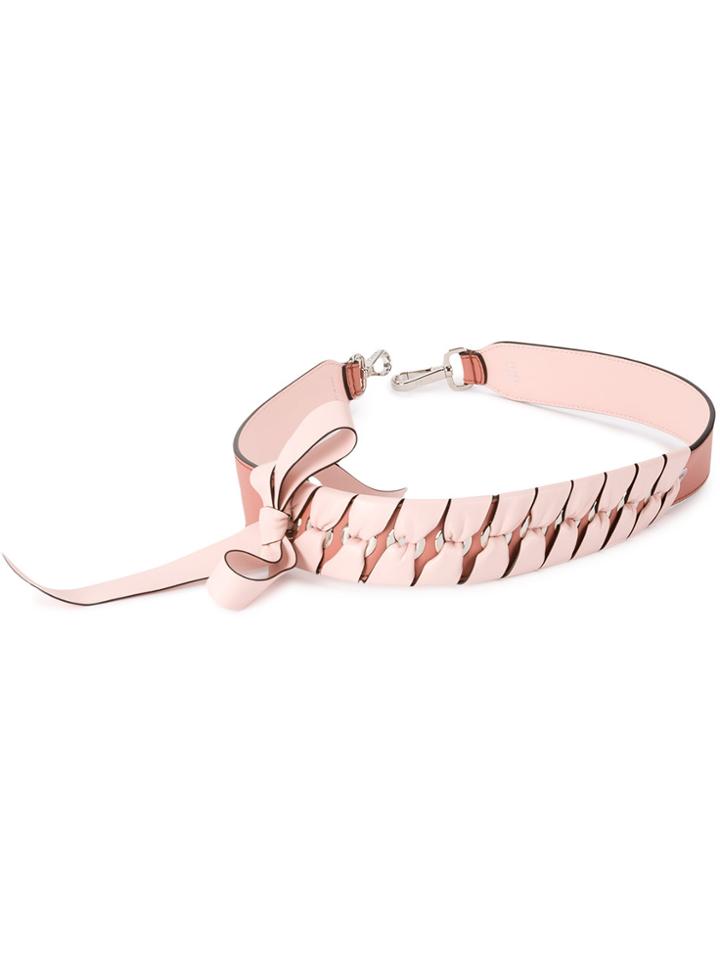 Fendi Bow Detailed Bag Strap - Pink & Purple