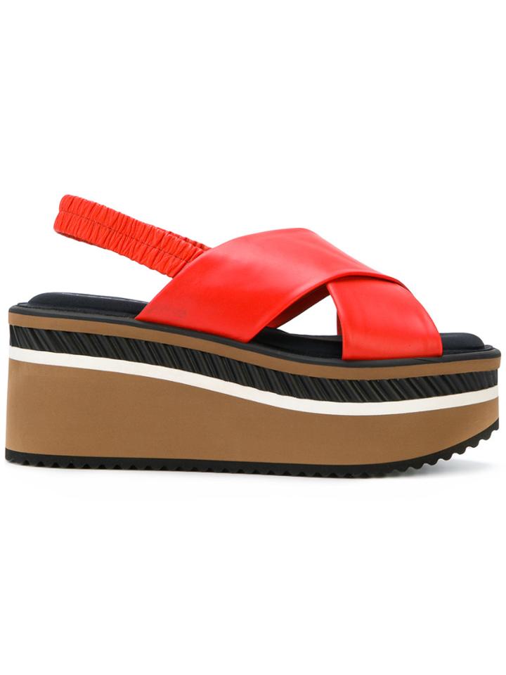 Robert Clergerie Flatform Sandals - Red