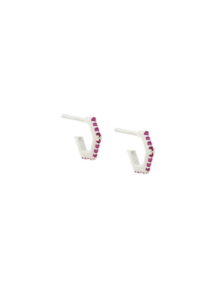 Rachel Jackson 'ruby Hexagon' Earrings, Women's, Metallic
