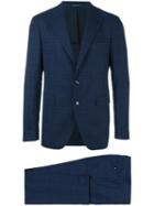 Tagliatore Checked Two-piece Suit, Men's, Size: 52, Blue, Virgin Wool/cupro