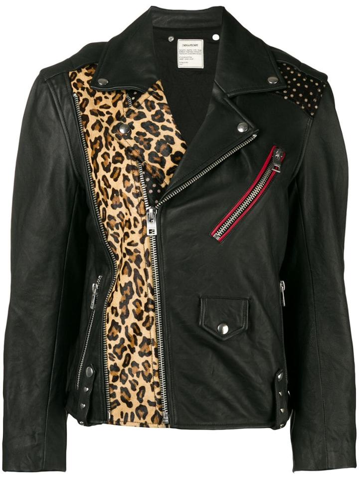 Zadig & Voltaire Liya Patch Leather Biker Jacket - Black