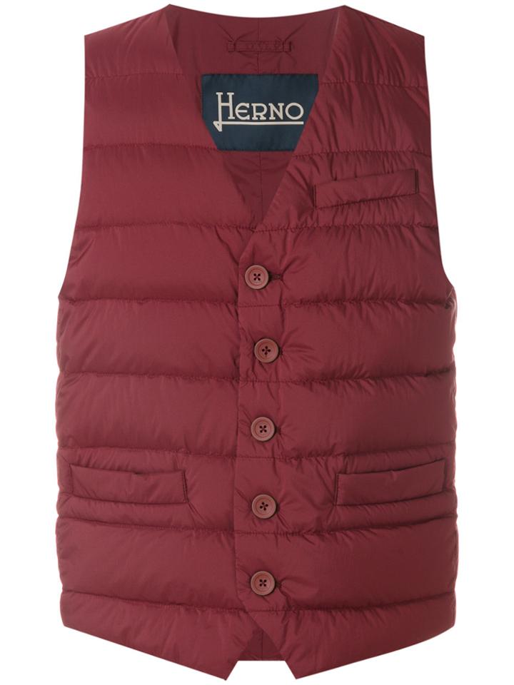 Herno Classic Padded Gilet - Red