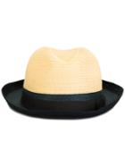 Giorgio Armani Two-tone Trilby Hat, Men's, Size: 60, Nude/neutrals, Paper/polyester