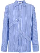 Delada - Striped Strap Shirt - Men - Cotton - 1, Blue, Cotton