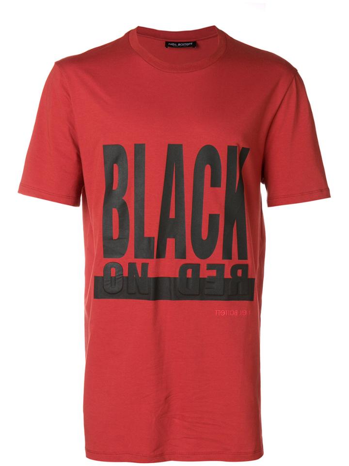 Neil Barrett Black On Red T-shirt