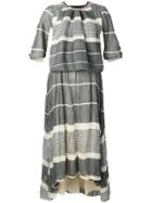 Loewe Pleated Striped Dress - Grey