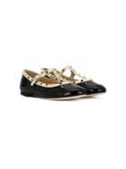 Prosperine Kids Teen Studded Ballerina Shoes - Black
