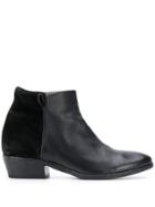 Strategia Contrast Texture Block Heel Boots - Black