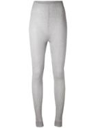 Melampo - Ribbed Knit Leggings - Women - Nylon/polyester - 42, Grey, Nylon/polyester