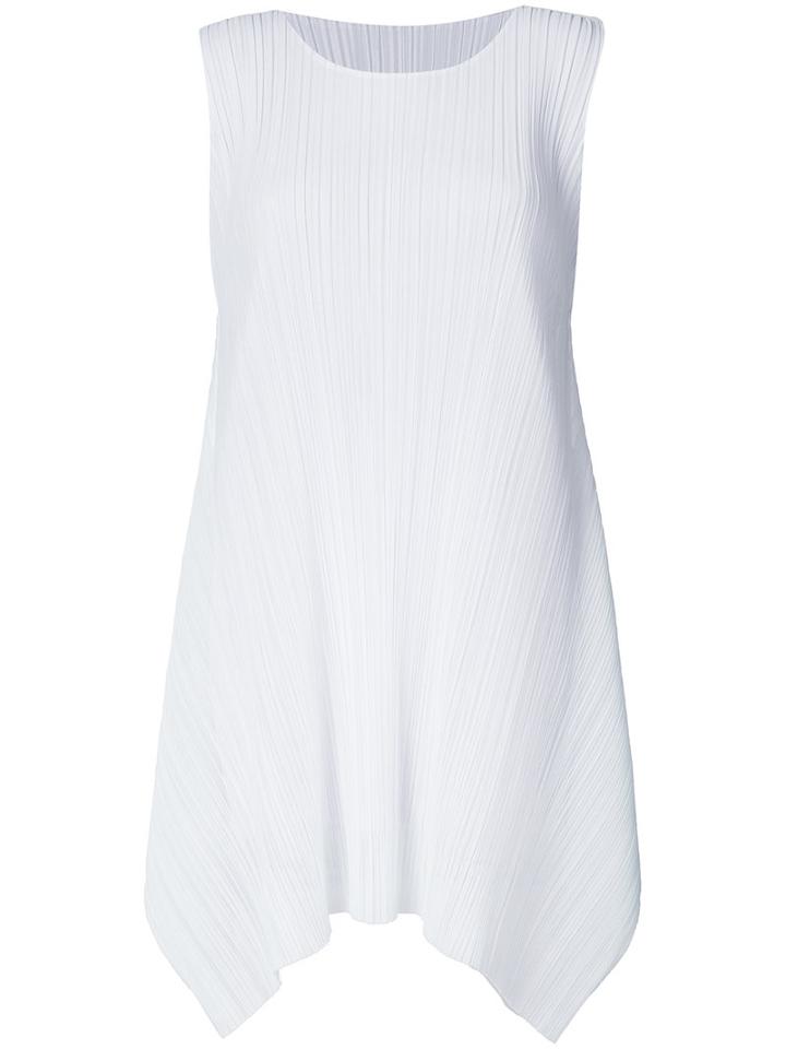 Pleats Please By Issey Miyake - Pleated Shift Blouse - Women - Polyester - 4, Grey, Polyester