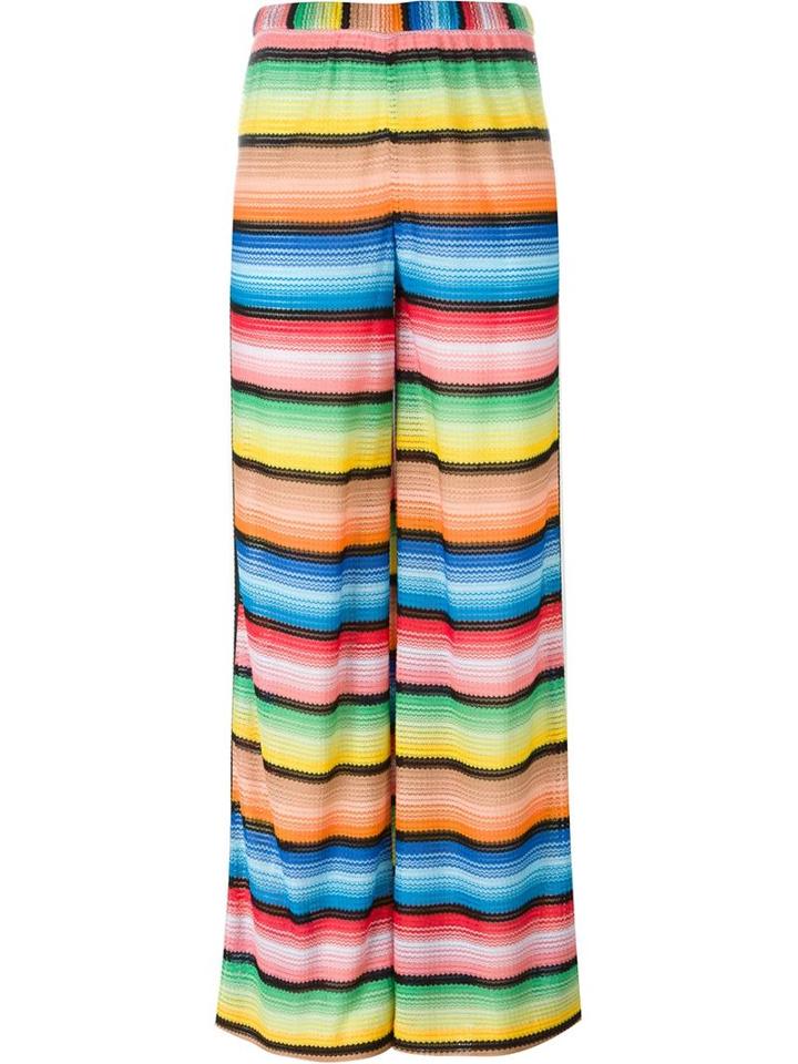 Missoni Colour Block Knit Palazzo Pants, Women's, Size: 42, Viscose