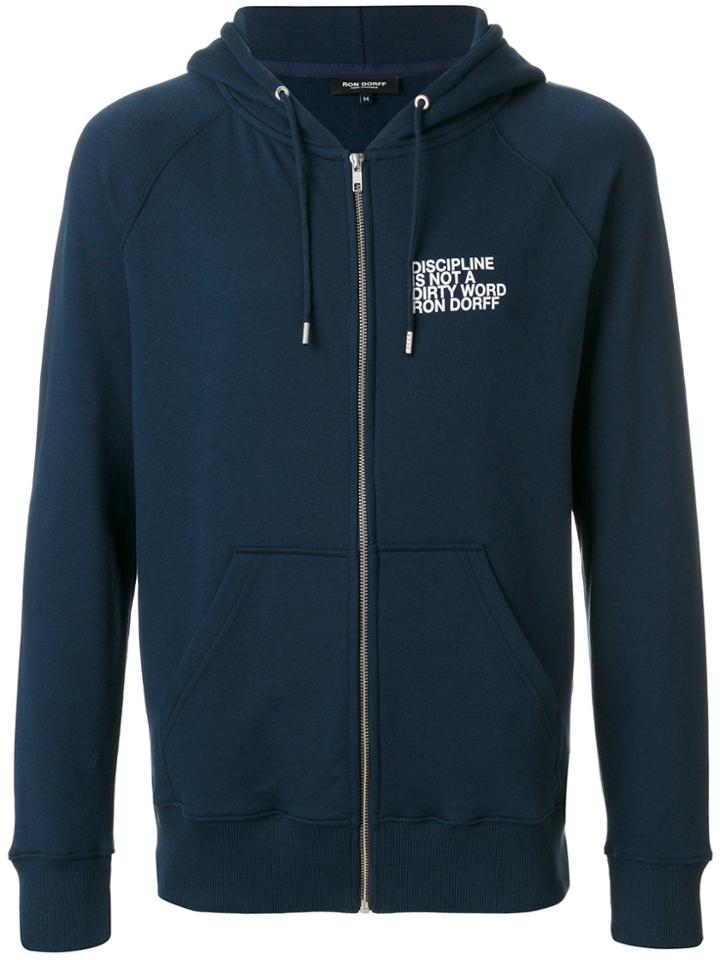 Ron Dorff Zipped Discipline Hoodie - Blue