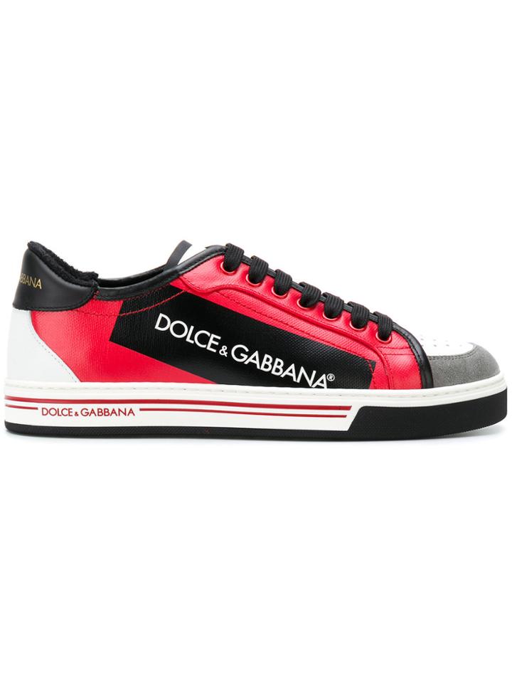 Dolce & Gabbana Block Panel Lace-up Sneakers - Red