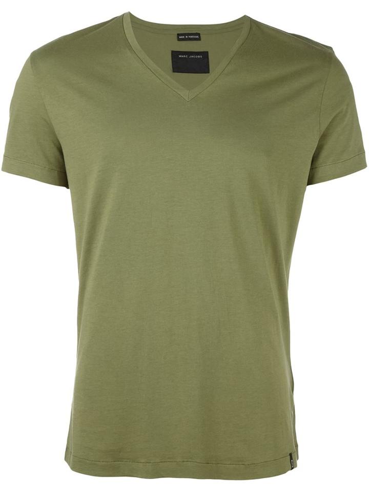 Marc Jacobs V-neck T-shirt, Men's, Size: Large, Green, Cotton