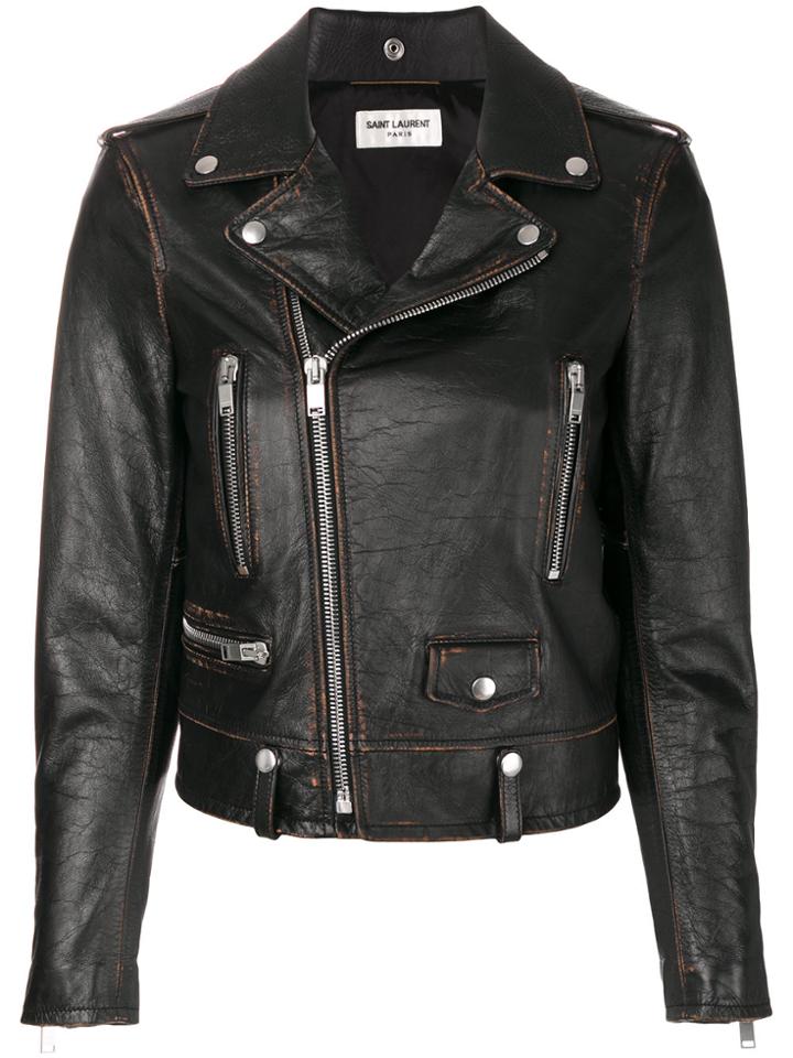 Saint Laurent Slow Kissing Motorcycle Jacket - Brown