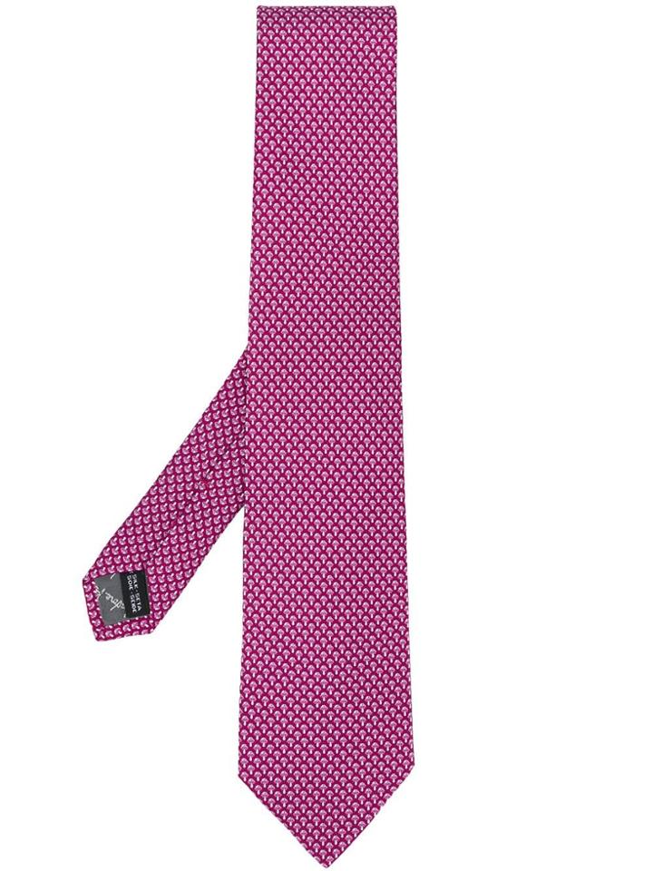 Salvatore Ferragamo Mushroom Print Tie - Pink & Purple