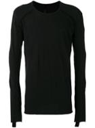 Thom Krom Shredded Trim Sweatshirt, Men's, Size: Large, Black, Cotton/linen/flax