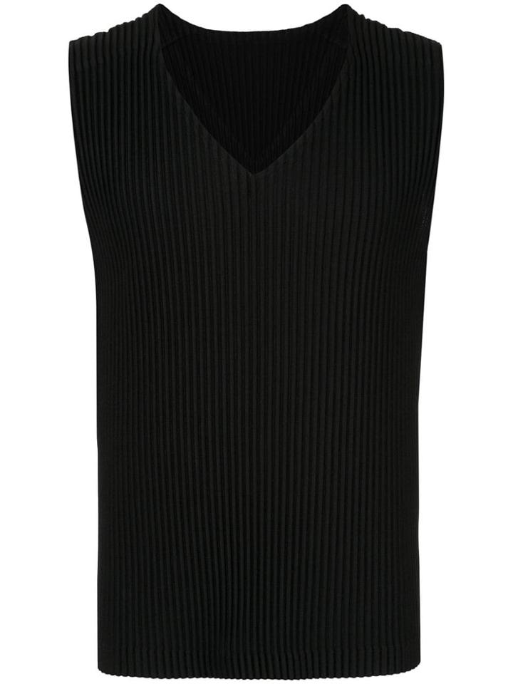 Homme Plissé Issey Miyake Basic Pleated Tank Top - Black
