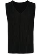 Homme Plissé Issey Miyake Basic Pleated Tank Top - Black