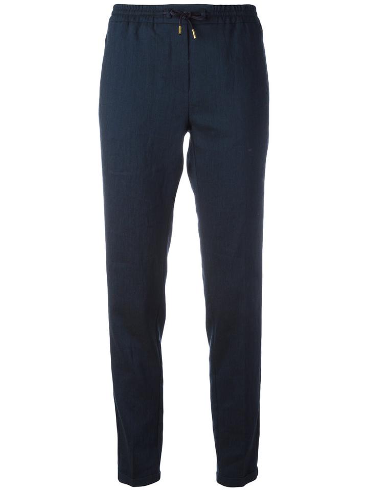 Woolrich Tapered Leg Joggers, Women's, Size: Medium, Blue, Linen/flax/polyester