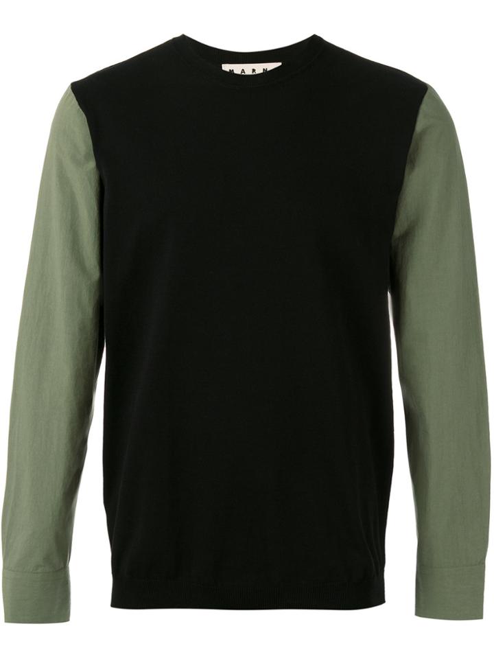 Marni Poplin Sleeve Jumper - Black