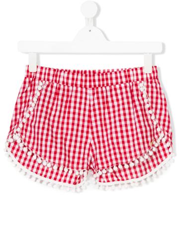 Liu Jo Kids Teen Embellished Gingham Shorts - Red