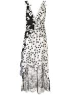Self-portrait Lace Trimmed Midi Dress - Black