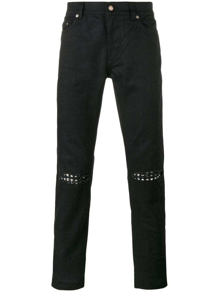 Saint Laurent - Ripped Stud Slim Fit Jeans - Men - Cotton/spandex/elastane - 28, Black, Cotton/spandex/elastane