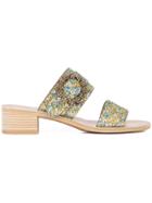 See By Chloé Low Heel Glitter Sandal - Metallic