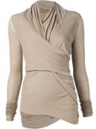 Rick Owens Lilies Wrap Long Sleeve Knitted Top
