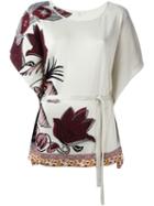 Etro Intarsia Knit Belted Top, Women's, Size: 46, Nude/neutrals, Silk