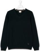 Armani Junior Teen V-neck Sweater - Blue