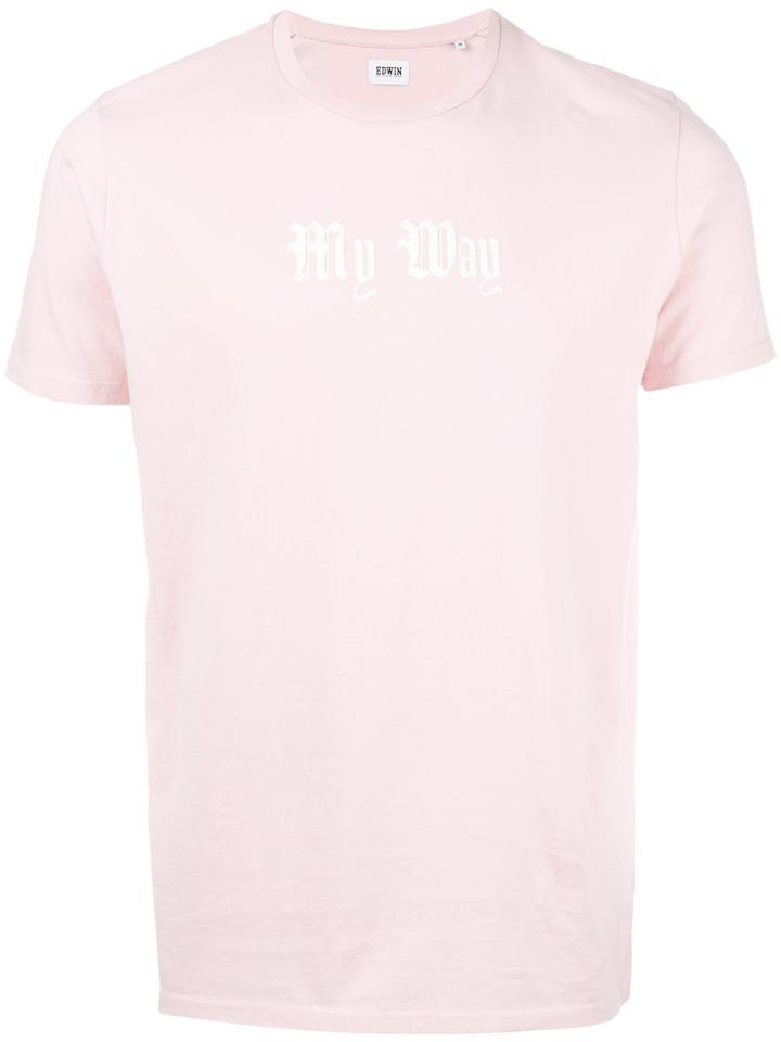 Edwin My Way T-shirt, Men's, Size: Small, Pink/purple, Cotton