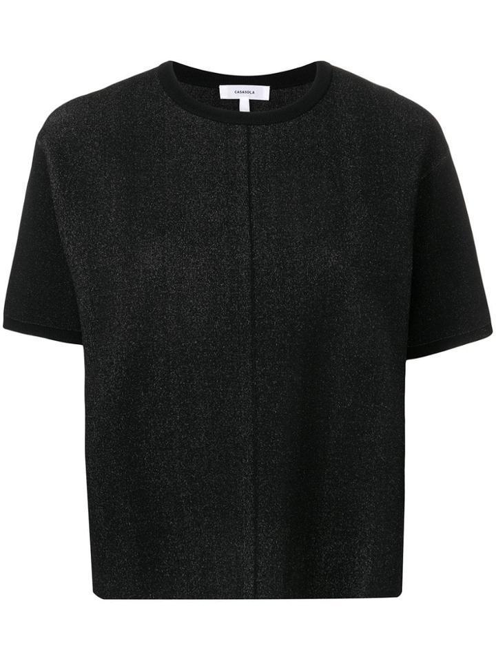 Casasola Glitter Crew Neck T-shirt - Black