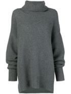 N.peal Chunky Ribbed Knitted Tunic - Grey