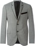 Lanvin Checked Blazer, Men's, Size: 48, Black, Wool/spandex/elastane/cupro