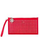 Versus Eyelet Clutch, Women's, Red, Metal Other/leather
