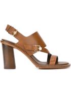 Tod S Buckled Sandals, Women's, Size: 37, Brown, Leather/rubber