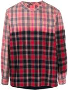 Sacai Faded Check Crew-neck Top - Red