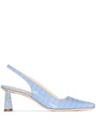 By Far Byfar Diana 55 Lthr Croc Slngbk Pmp - Blue