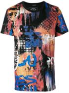 Balmain Graffiti Print T-shirt - Black