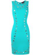 Philipp Plein - Eyelets Mix Dress - Women - Polyester/spandex/elastane/viscose - M, Blue, Polyester/spandex/elastane/viscose